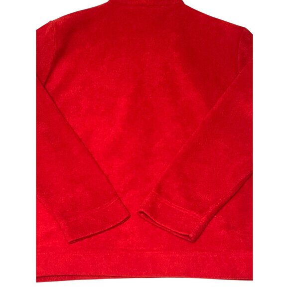 White Stag Women Large Red Christmas Fleece Pullover With Stocking Embroidery 1/ - Picture 7 of 15